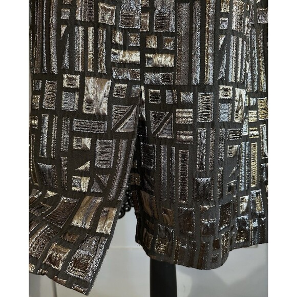 Tia Cibani Vintage Vogue Artistic Pencil Skirt Metallic Geometrical Design Sz 8 - Picture 7 of 11